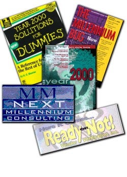 Y2K books and logos