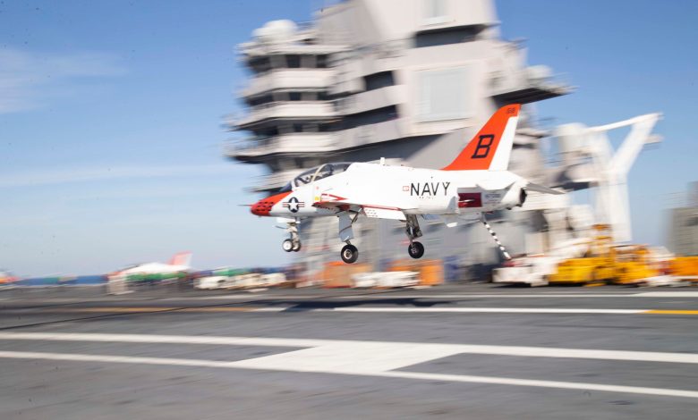 T-45C landing on carrier