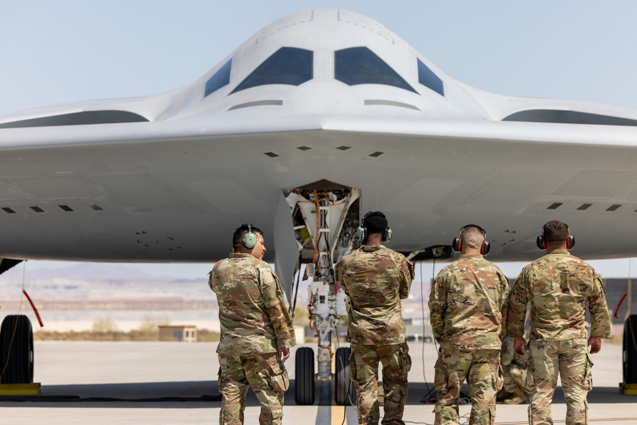 Second B-21 arrives at Edwards Air Force Base.