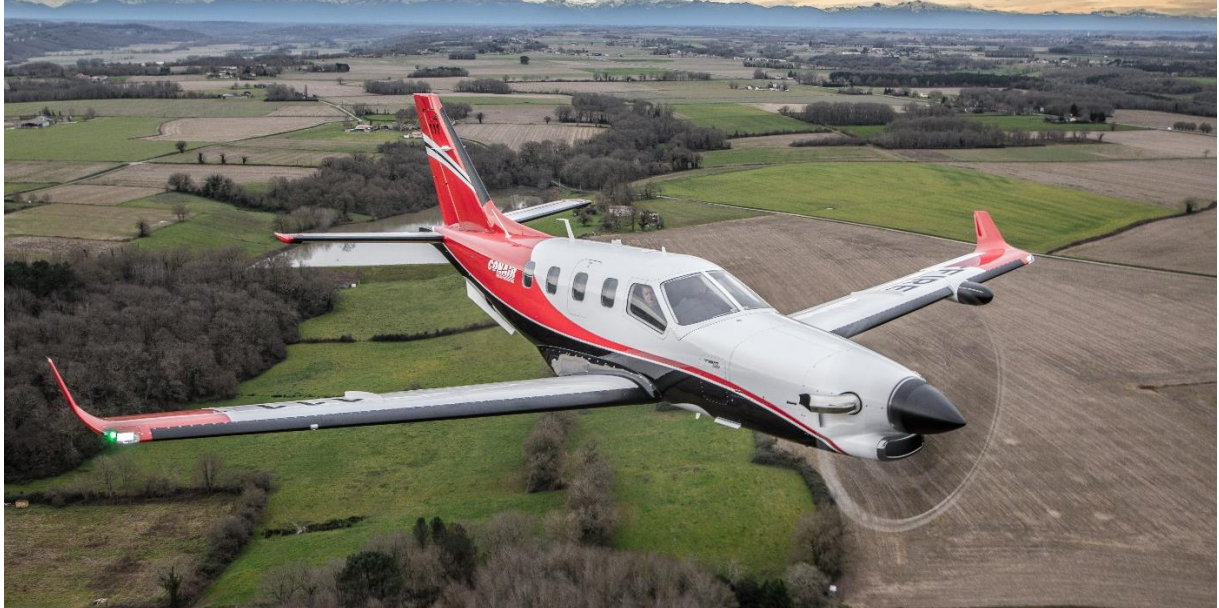 TBM in flight