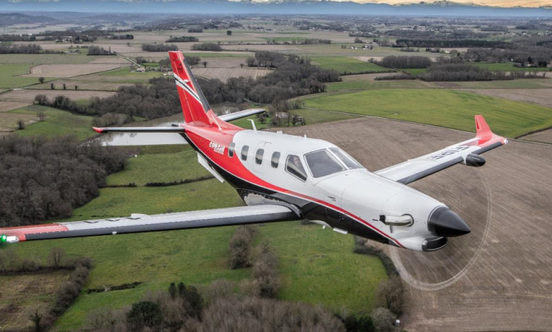 TBM in flight