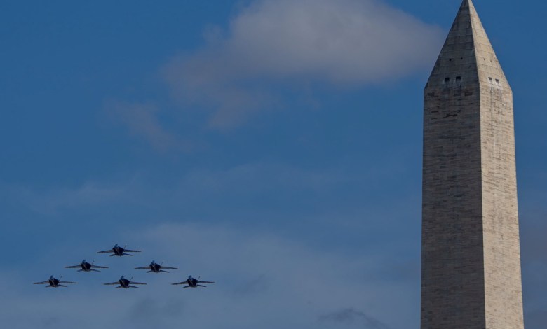 Blue Angels fly over Washington D.C. amid Government Shutdown