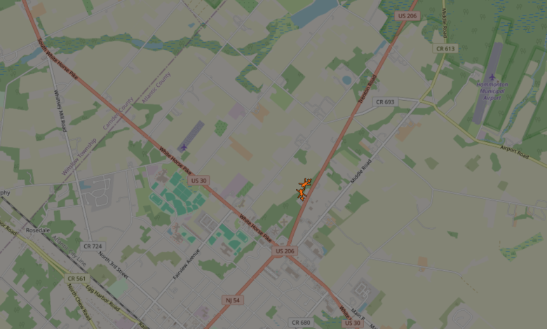 ADS-B data showing the two helicopters
