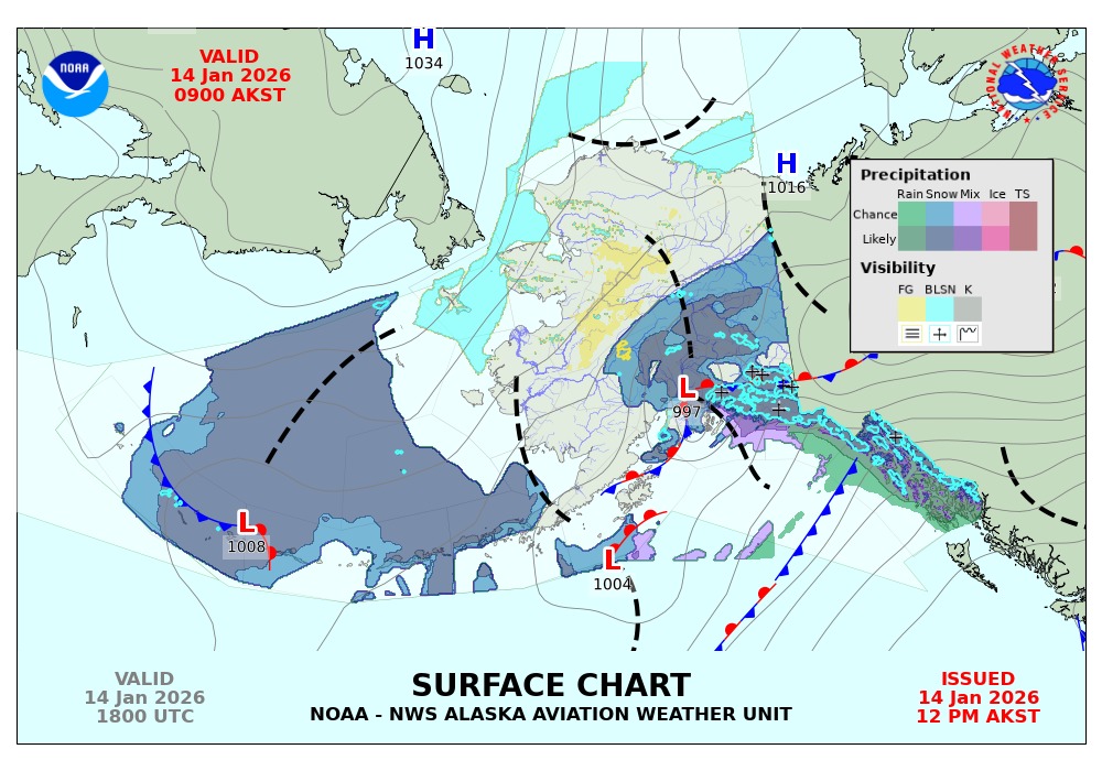 Alaska Aviation Weather Unit Updates Surface, SIGWX Charts