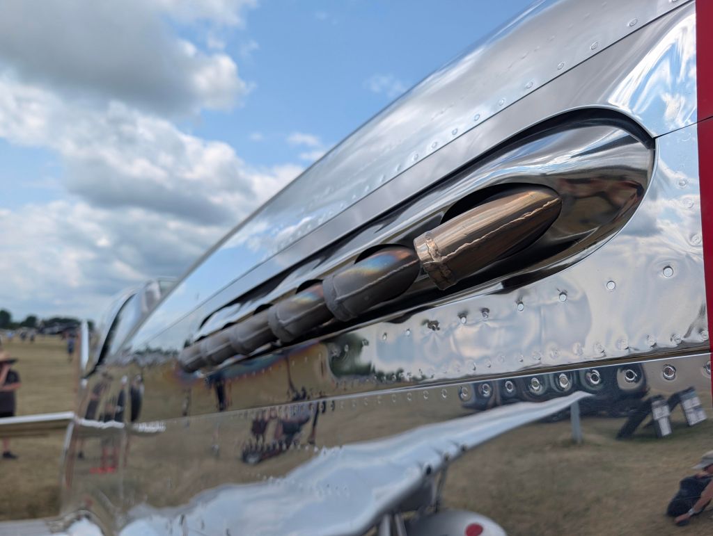 Polished P51 awaits the skies at AirVenture.