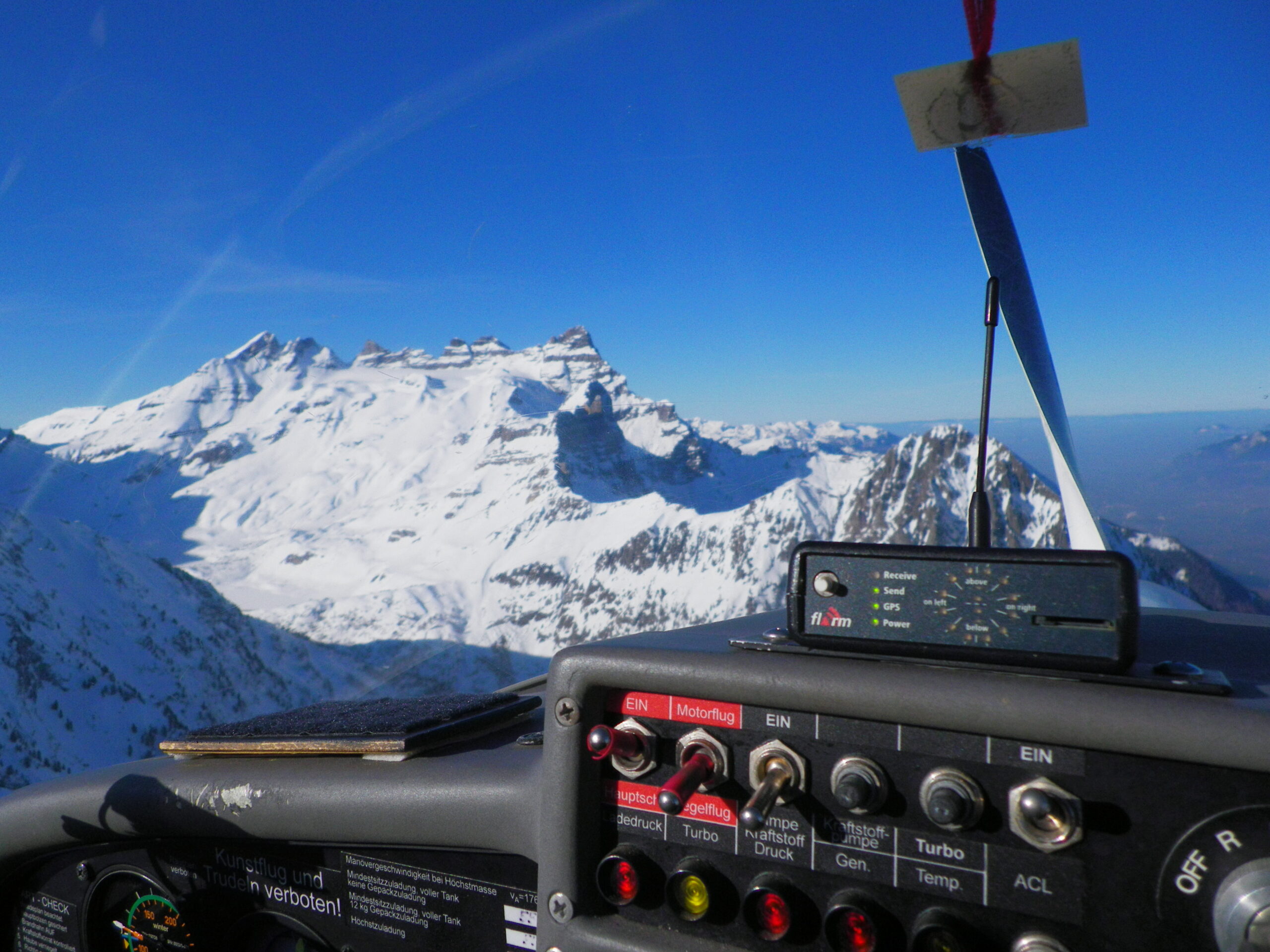 Swiss alps glider flying