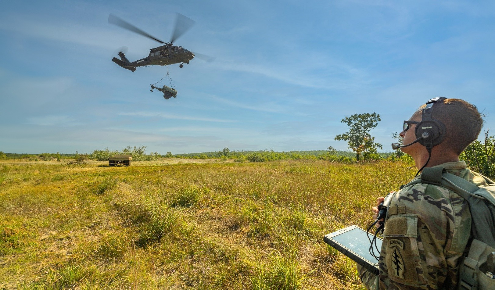 Soldier commands autonomous Black Hawk