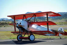 A Fokker Dr-1 replica visits KRNM